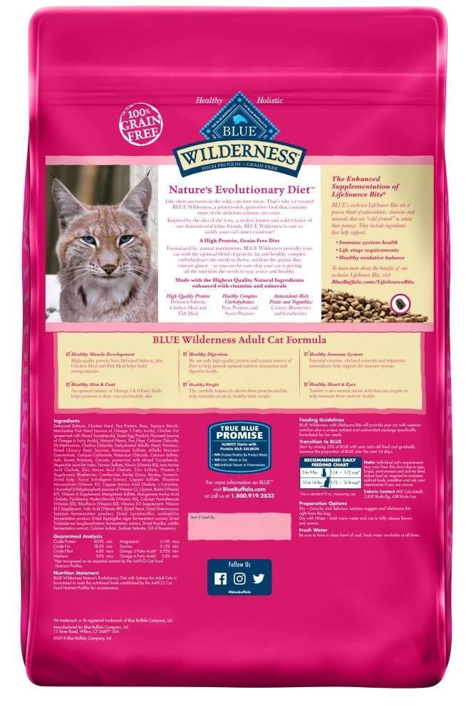 Blue Buffalo Wilderness Grain Free Salmon High Protein Recipe Dry Cat Food 4 Blue Buffalo Wilderness Grain Free Salmon High Protein Recipe Dry Cat Food - Image 2