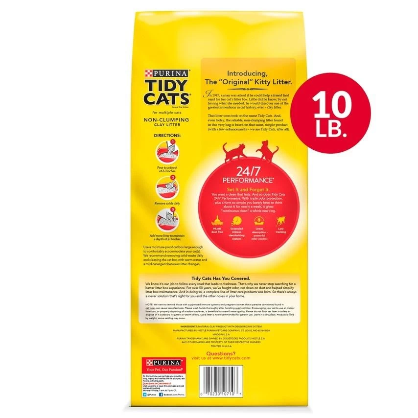 Tidy Cats Non Clumping 24/7 Performance MultiCat Long Lasting Odor Control Cat Litter 4 Tidy Cats Non Clumping 24/7 Performance MultiCat Long Lasting Odor Control Cat Litter - Image 2