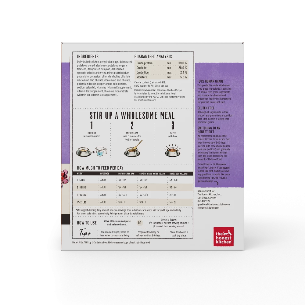 The Honest Kitchen Grain Free Chicken Recipe Dehydrated Cat Food 6 The Honest Kitchen Grain Free Chicken Recipe Dehydrated Cat Food - Image 4