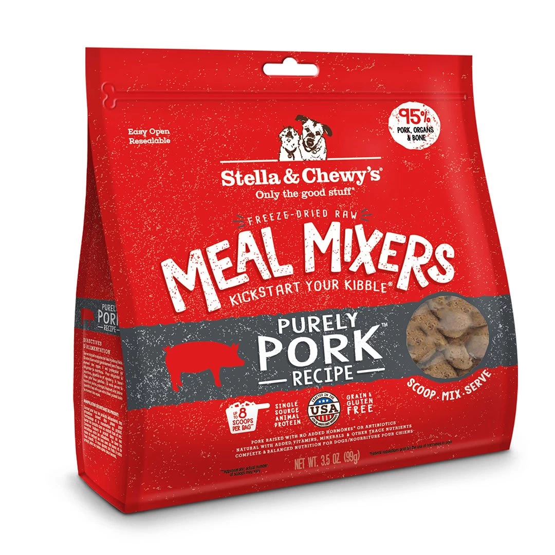 Stella & Chewy's Freeze-Dried Raw Meal Mixers Dog Food Topper - Purely Pork Recipe 3 Stella & Chewy's Freeze-Dried Raw Meal Mixers Dog Food Topper - Purely Pork Recipe