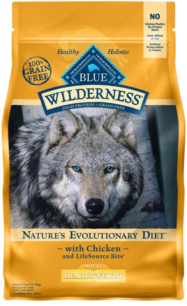 Blue Buffalo Wilderness Grain Free Healthy Weight Natural Chicken Recipe Adult Dry Dog Food 3 Blue Buffalo Wilderness Grain Free Healthy Weight Natural Chicken Recipe Adult Dry Dog Food