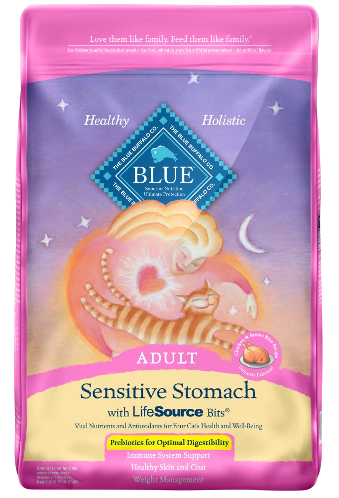 Blue Buffalo Sensitive Stomach Natural Chicken & Brown Rice Dry Cat Food 3 Blue Buffalo Sensitive Stomach Natural Chicken & Brown Rice Dry Cat Food
