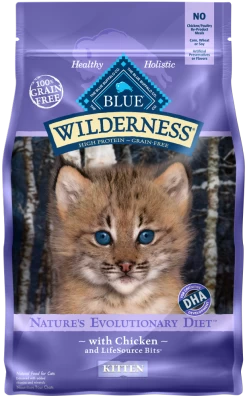 Blue Buffalo Wilderness Grain Free Chicken High Protein Recipe Dry Kitten Food