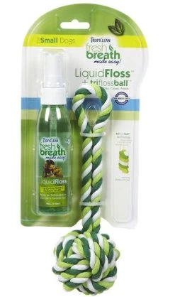 Tropiclean Fresh Breath TriFlossBall With Liquid Floss For Dogs