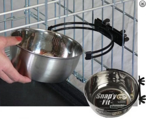 Midwest Stainless Steel Snap'y Fit Water And Feed Bowl 4 Midwest Stainless Steel Snap'y Fit Water And Feed Bowl - Image 2