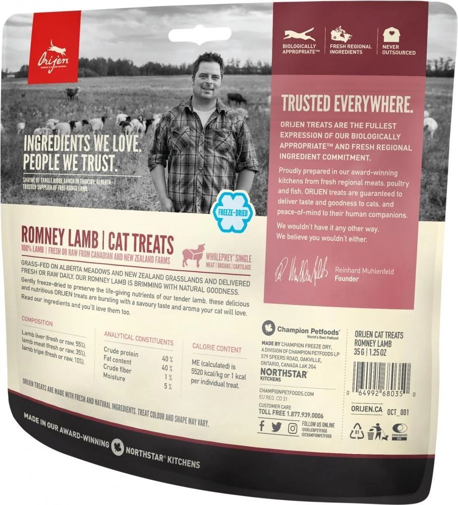 ORIJEN Freeze Dried Grass Fed Lamb Cat Treats 4 ORIJEN Freeze Dried Grass Fed Lamb Cat Treats - Image 2