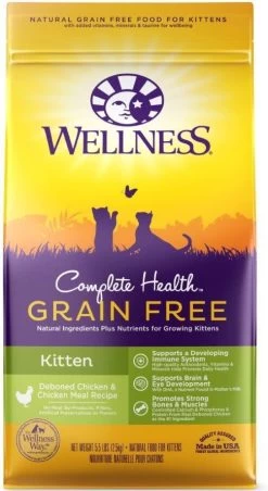 Wellness Complete Health Natural Kitten Grain Free Deboned Chicken And Chicken Meal Dry Cat Food
