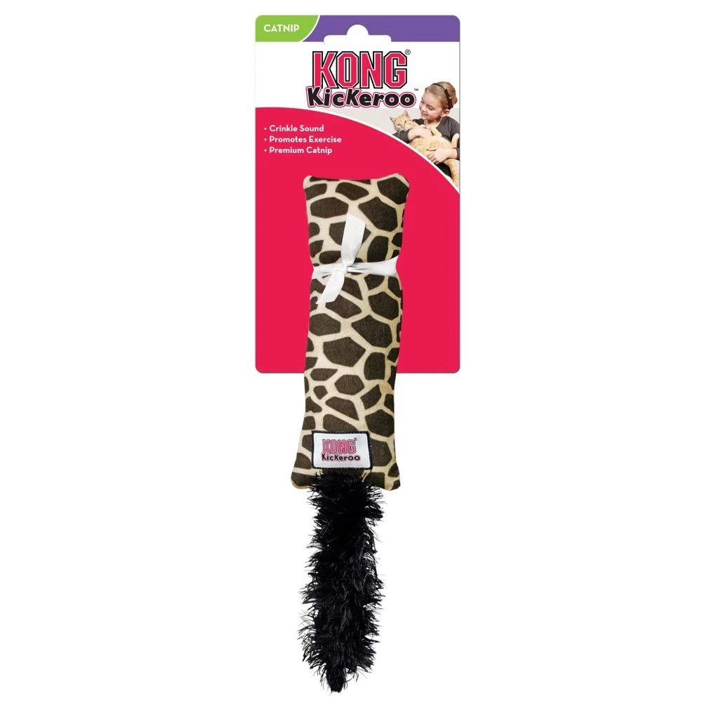 KONG Kickeroo Plush Catnip Filled Giraffe Print Cat Toy 4 KONG Kickeroo Plush Catnip Filled Giraffe Print Cat Toy - Image 2