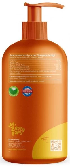 Zesty Paws Natural Skin & Coat Support Pure Wild Alaskan Salmon Oil For Dogs & Cats 9 Zesty Paws Natural Skin & Coat Support Pure Wild Alaskan Salmon Oil For Dogs & Cats -Pet Shop 41945 1568396551