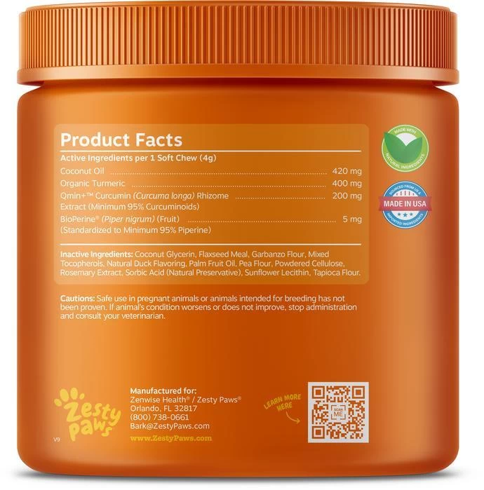 Zesty Paws Turmeric Curcumin Bites Joint & Immune Health Duck Soft Chews For Dogs 4 Zesty Paws Turmeric Curcumin Bites Joint & Immune Health Duck Soft Chews For Dogs - Image 2