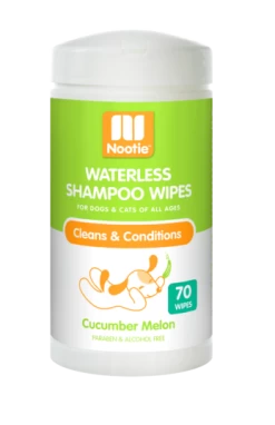 Nootie Cucumber Melon Waterless Shampoo Wipes For Dogs & Cats