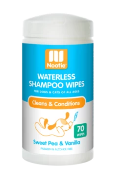 Nootie Sweet Pea & Vanilla Waterless Shampoo Wipes For Dogs & Cats