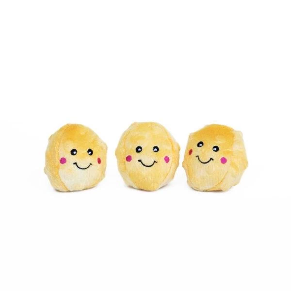 ZippyPaws Miniz Popcorns 3-Pack Plush Dog Toys 3 ZippyPaws Miniz Popcorns 3-Pack Plush Dog Toys