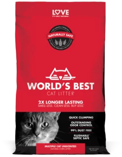 World's Best Multiple Cat Clumping Formula Cat Litter 7 World's Best Multiple Cat Clumping Formula Cat Litter -Pet Shop Bag Multiple Cat Trans 400x512 1
