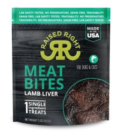 Raised Right Meat Bites Lamb Liver Single Ingredient Treats