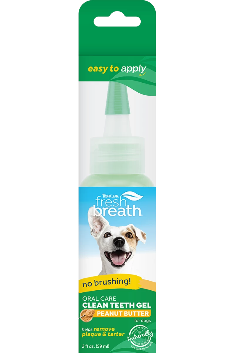 TropiClean Fresh Breath No Brushing Peanut Butter Flavor Clean Teeth Dental & Oral Care Gel For Dogs 3 TropiClean Fresh Breath No Brushing Peanut Butter Flavor Clean Teeth Dental & Oral Care Gel For Dogs