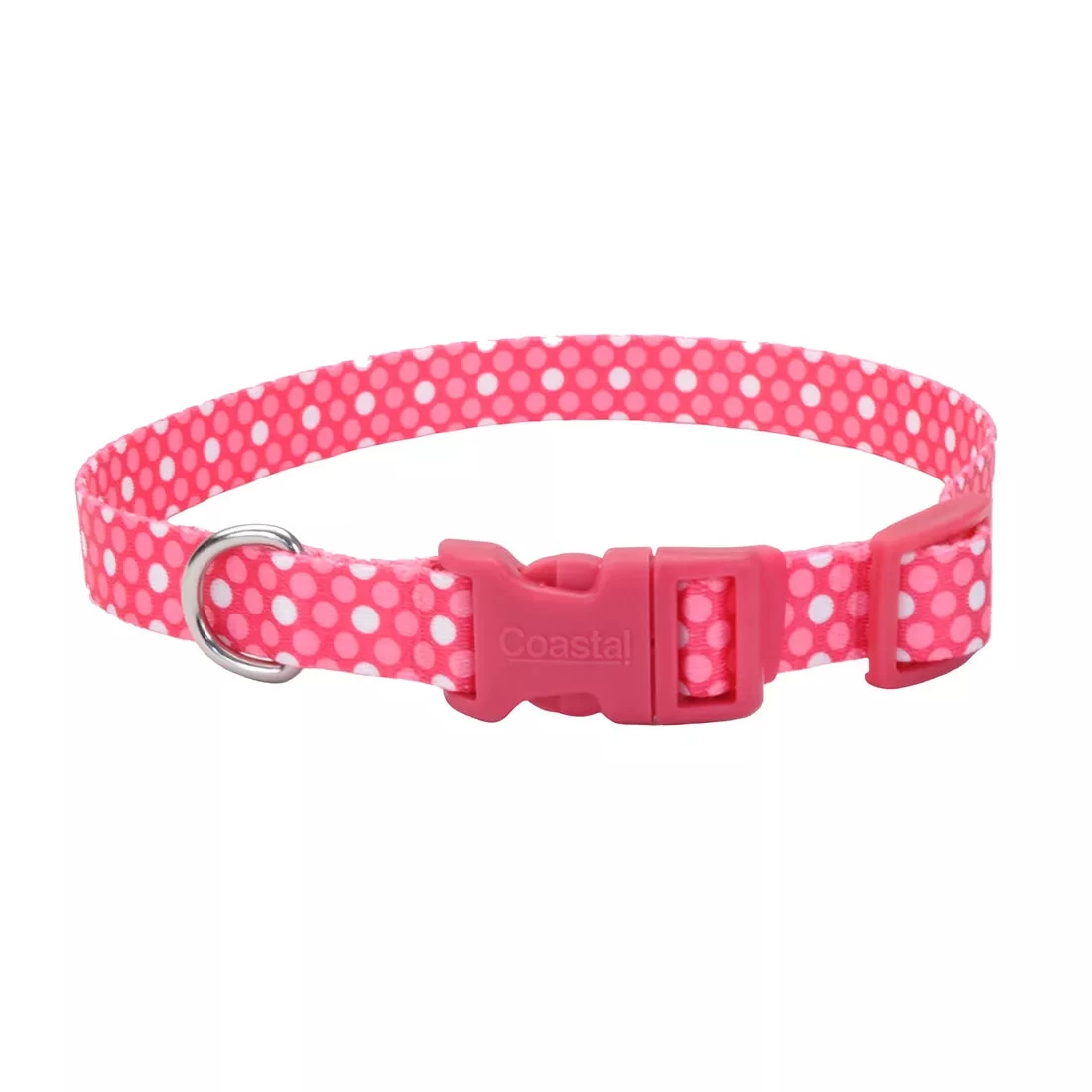 Coastal Pet Products Styles Adjustable Dog Collar Pink Dots 1" X 18"-26" 3 Coastal Pet Products Styles Adjustable Dog Collar Pink Dots 1" X 18"-26"