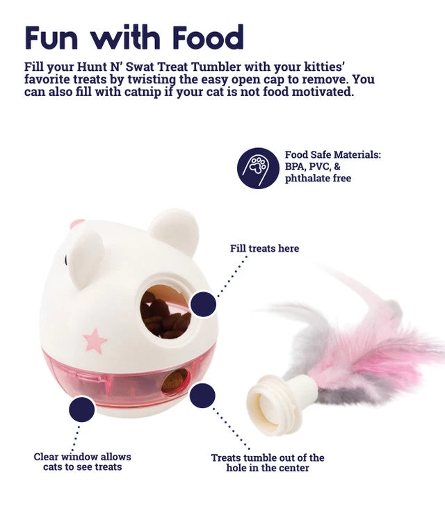 Petstages Hunt 'N Swat Treat Tumbler Cat Toy 5 Petstages Hunt 'N Swat Treat Tumbler Cat Toy - Image 3