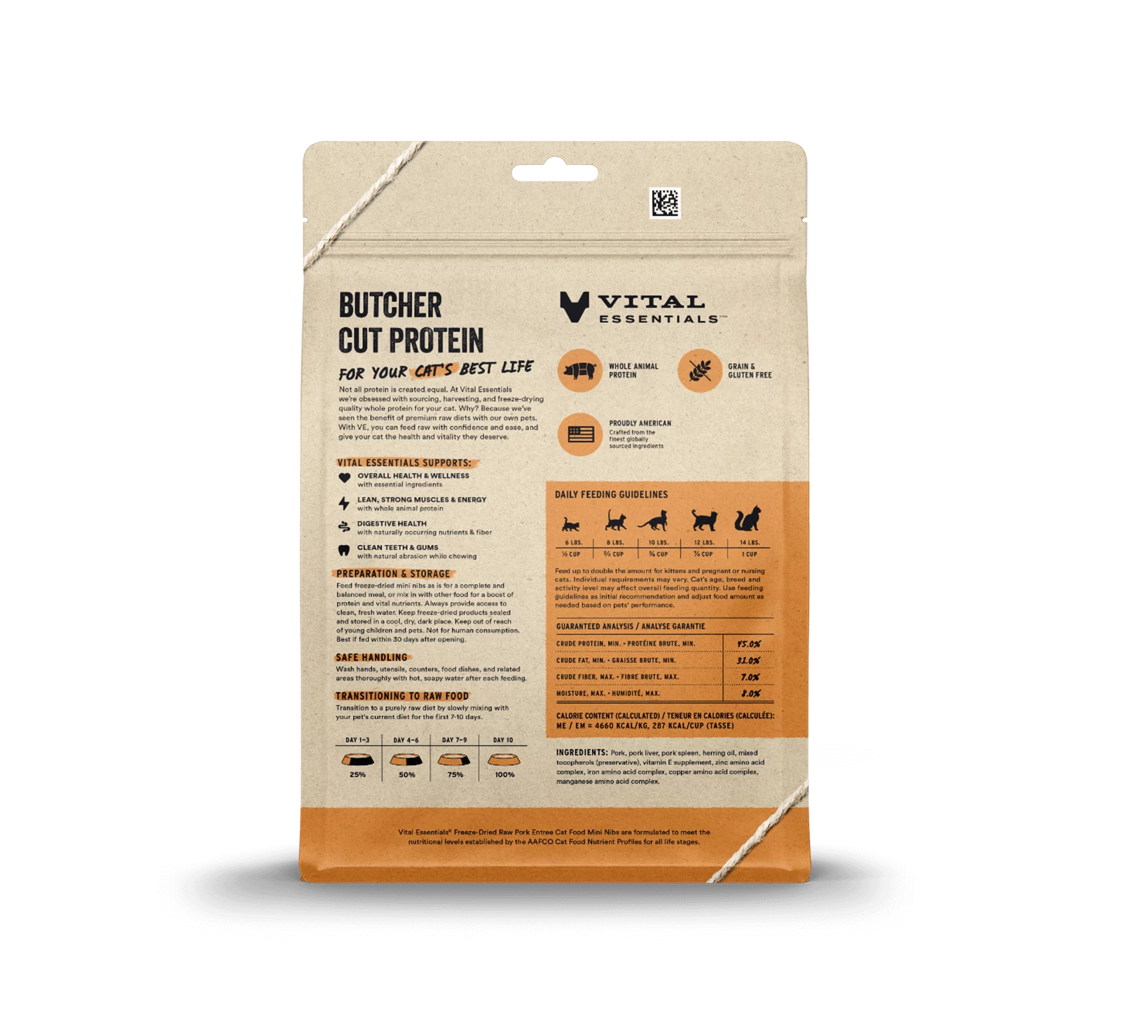 Vital Essentials Freeze-Dried Pork Entrée Cat Food Mini Nibs 4 Vital Essentials Freeze-Dried Pork Entrée Cat Food Mini Nibs - Image 2