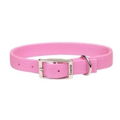 Coastal Double-Ply Dog Collar, Pink Bright, 1" X 20"