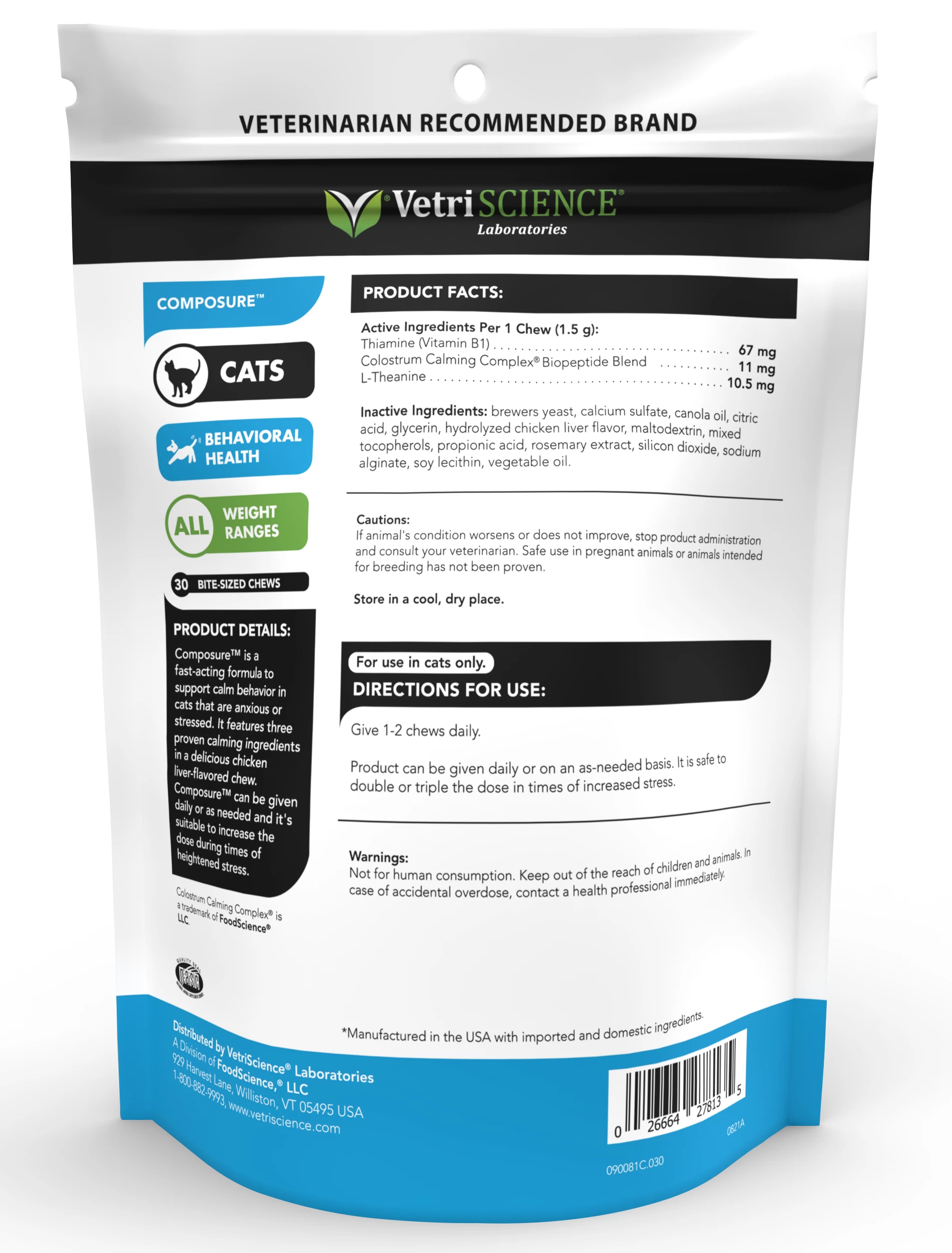 VetriScience Composure™ Chews For Cats 4 VetriScience Composure™ Chews For Cats - Image 2
