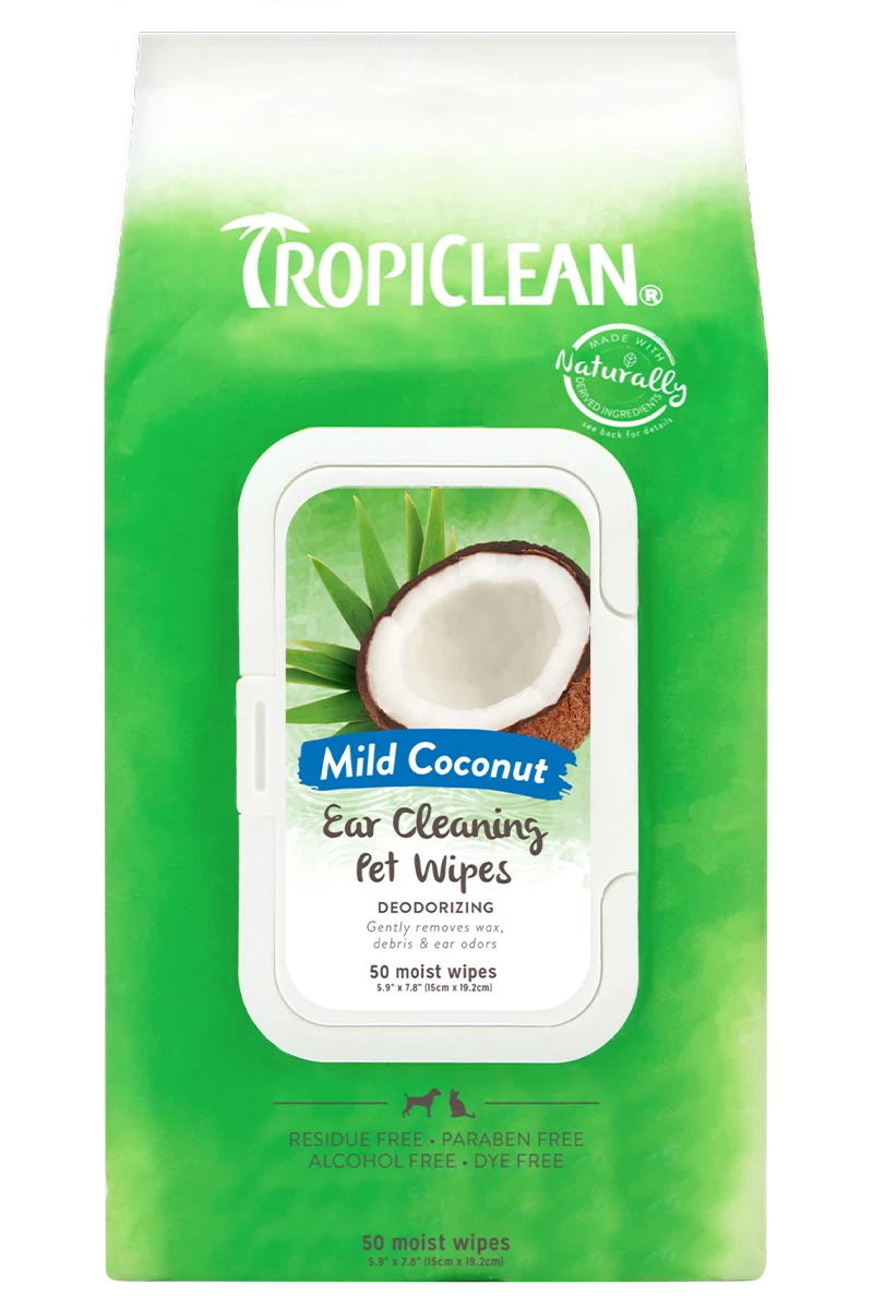 TropiClean Mild Coconut Ear Cleaning Wipes For Pets 3 TropiClean Mild Coconut Ear Cleaning Wipes For Pets
